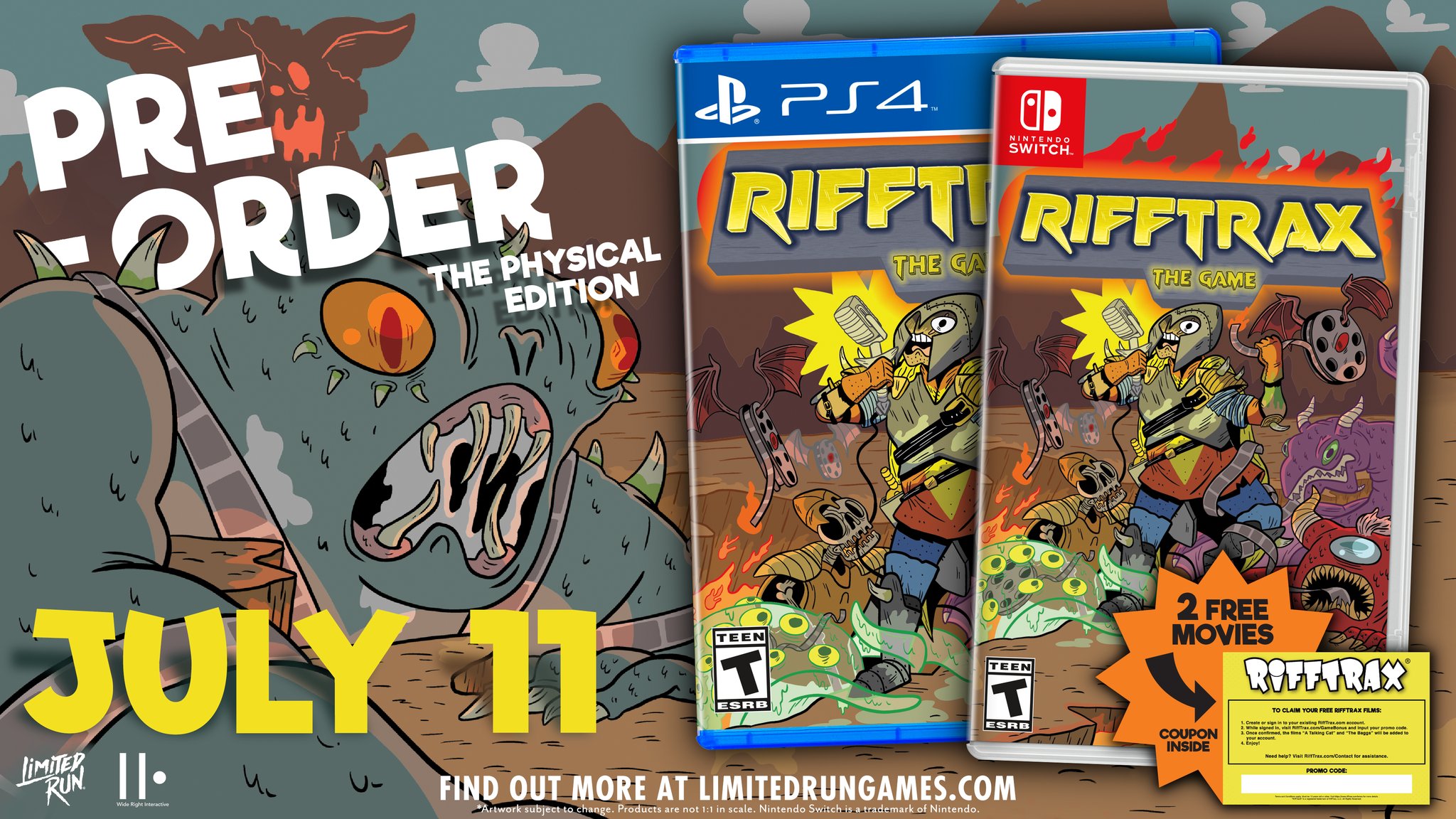 Infrarød Synlig gammel Limited Run Games on Twitter: "This time, you'll be the one riffing!  Pre-orders for the physical version of Rifftrax: The Game launch next  Tuesday, July 11th, at LRG! Learn more + wishlist: