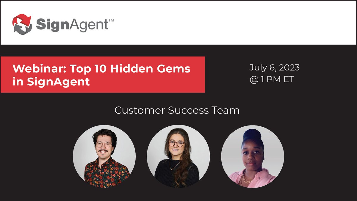 There are only 24 hours left to register for our upcoming webinar “Top 10 Hidden Gems in SignAgent.” Don’t miss this chance to unlock SignAgent’s full potential and see how many of your favourite features we explore during the session.

bit.ly/46sJAXy