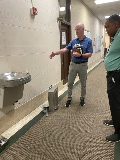 tmi_sells's tweet photo. TMI’s Barry Burton and Oasis' Brian O’Keefe trained on @OASISIntl retrofit bottle fillers in the Birmingham, AL area.
#TMISells #Commercial #FiltrationMatters #BottleFillingStations https://t.co/yPuVXZasj8