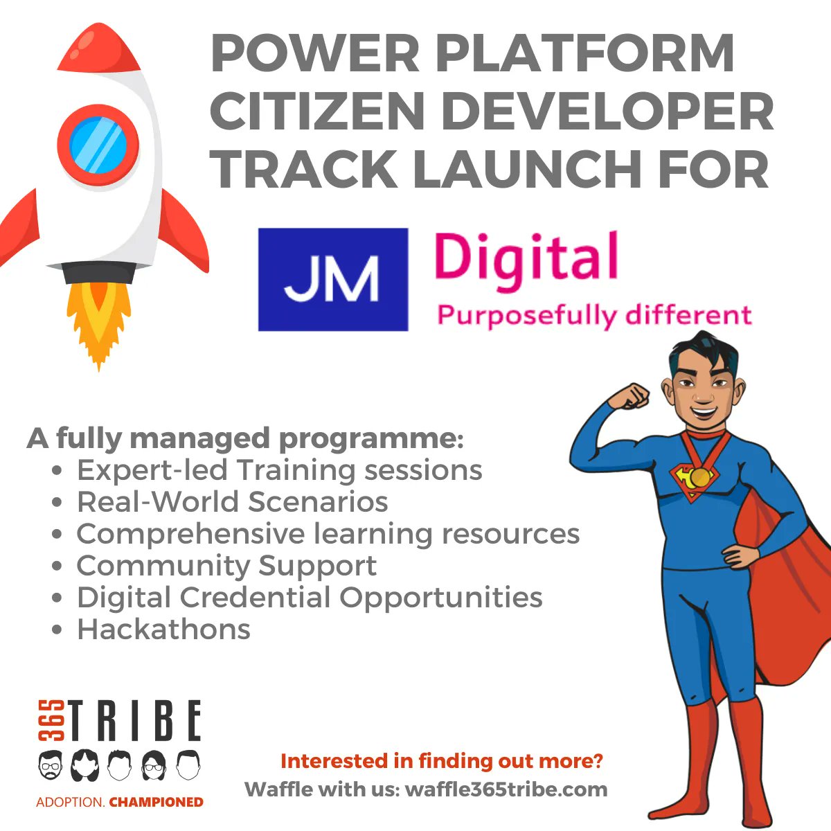 🤸‍♀️ Excited to launch our #PowerPlatform Citizen Developer Track for #JM today. Over 100 colleagues stepping forward to be part of a comprehensive programme designed to build their knowledge, increase their skills and become experts in #PowerApps, #PowerAutomate, and #PowerBI.