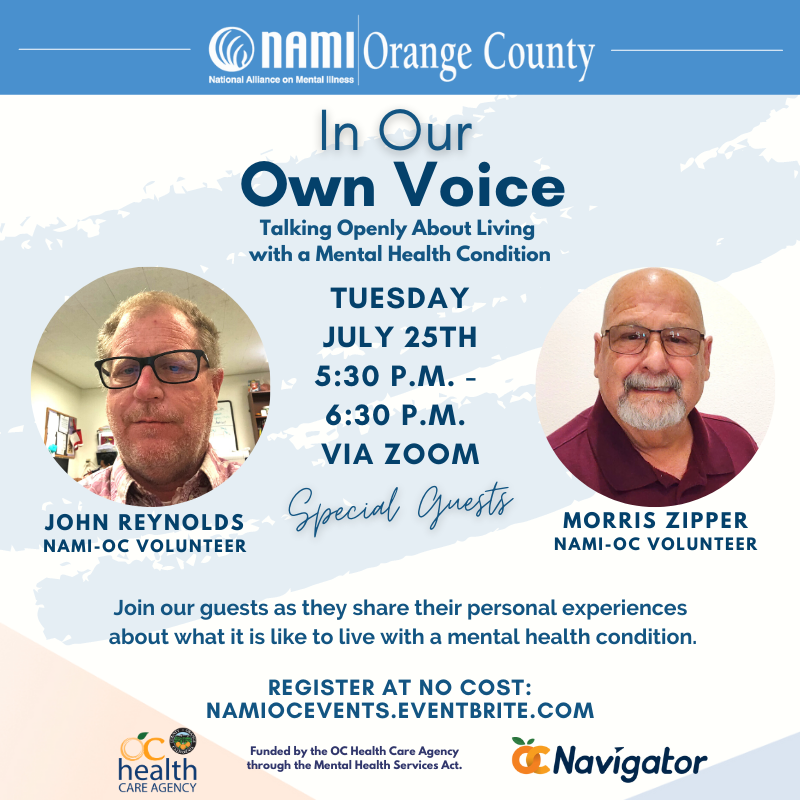 NAMIOC's tweet photo. We have an upcoming In Our Own Voice presentation on July 25th!
Register now on eventbrite through the link in our bio!
#NAMI #Namiorangecounty #orangecountyca #personal #stories #IOOV #experiences #relatable #community #share #connect #empathy #understanding #relationships https://t.co/mPwfE2jES7
