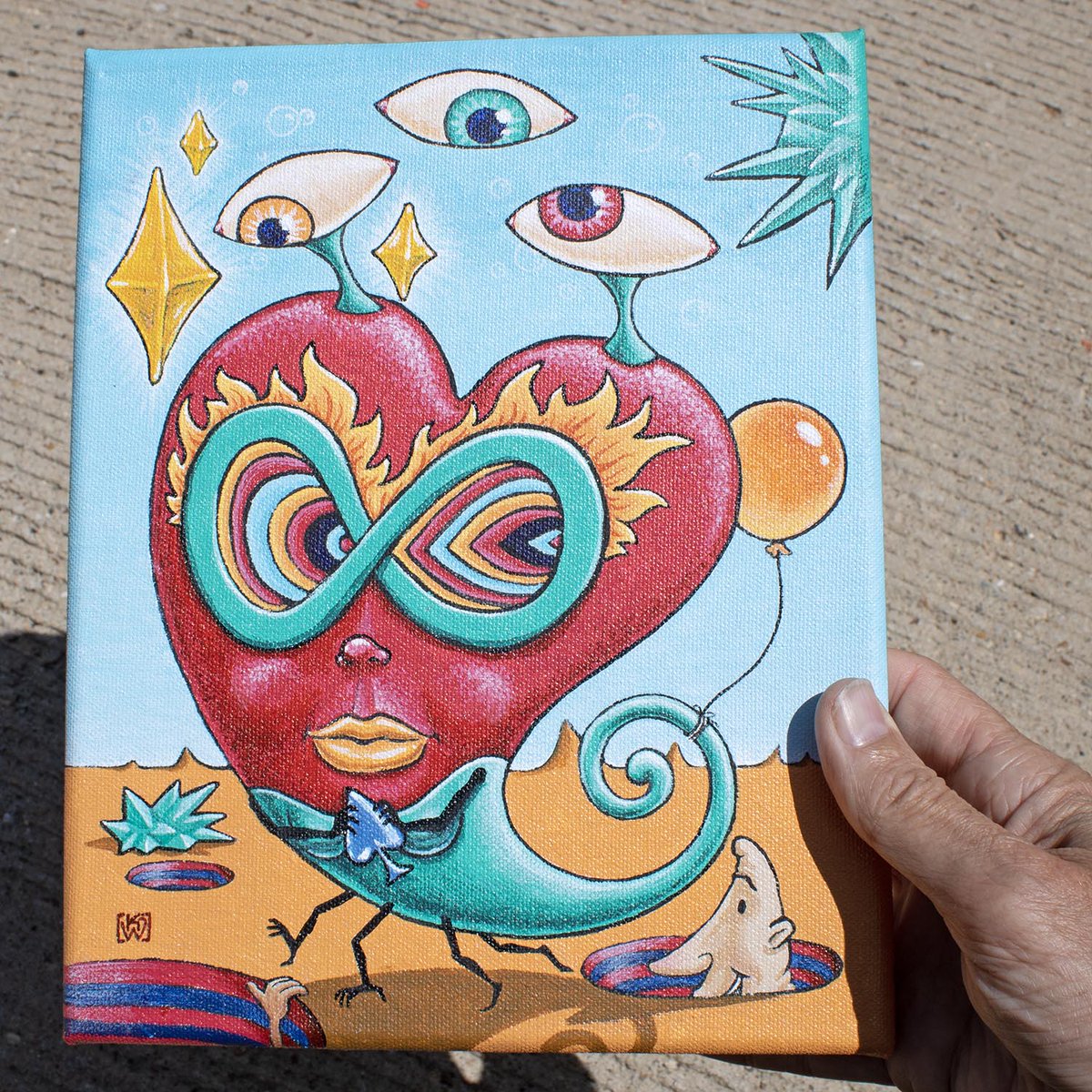 KW_creations's tweet photo. "Forever Sight" just popped out of my studio. Not sure of the origin of this one, it just developed with some playing around. Draw your own conclusions. I feel that consciousness exists outside of us as well as within. Maybe that has a bit of influence here. #whimsicalsurrealist https://t.co/VdHERl44xB