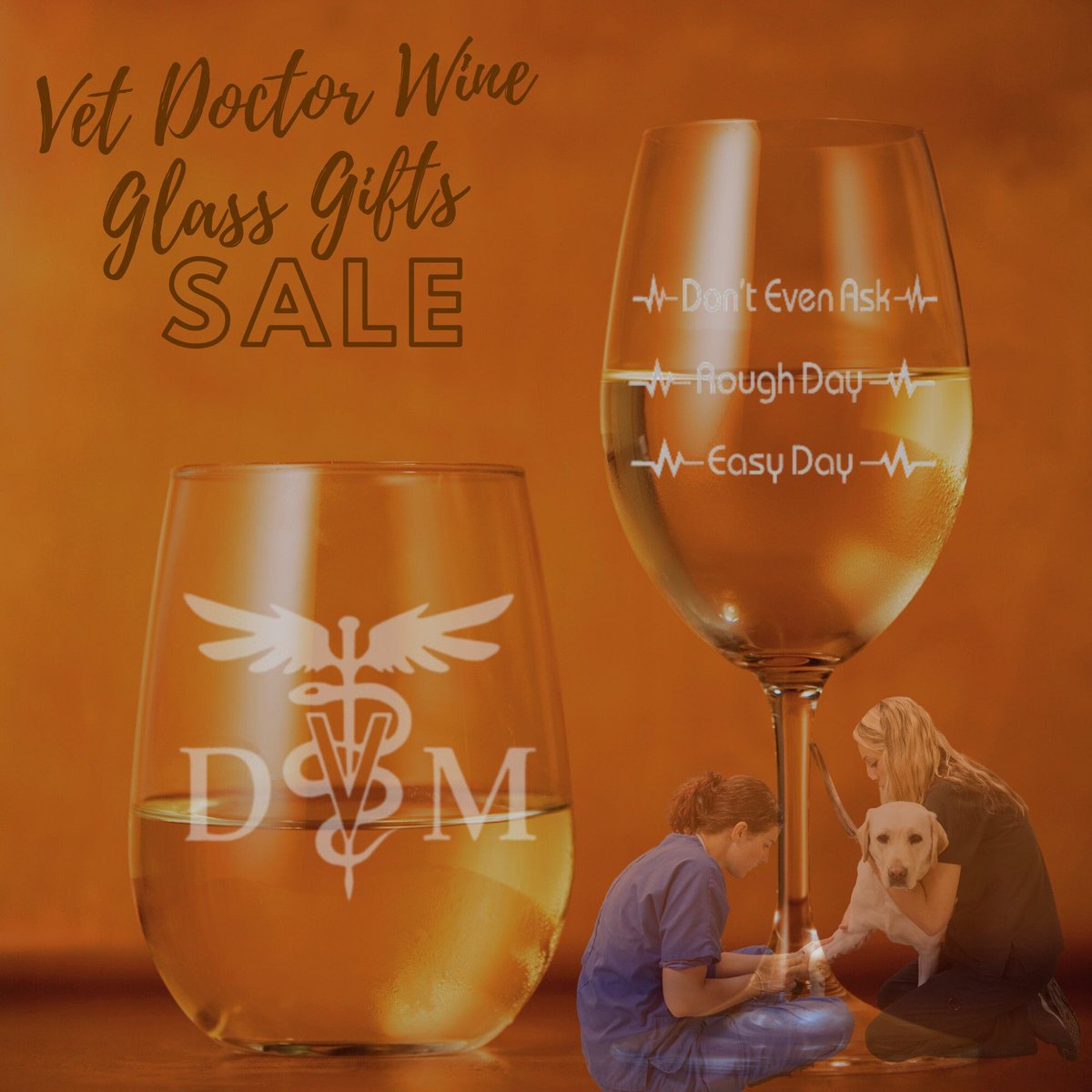 DVM gift stemless wine glasses, DVM glass set for Vet Doctor, doctor of veterinary medicine funny glass Christmas Gifts. Etched Glasses gift etsy.me/43aSeqM #Veterinariangift #Vethospital #stemlesswineglass #birthdaygift #engravedglass #personalizedgifts