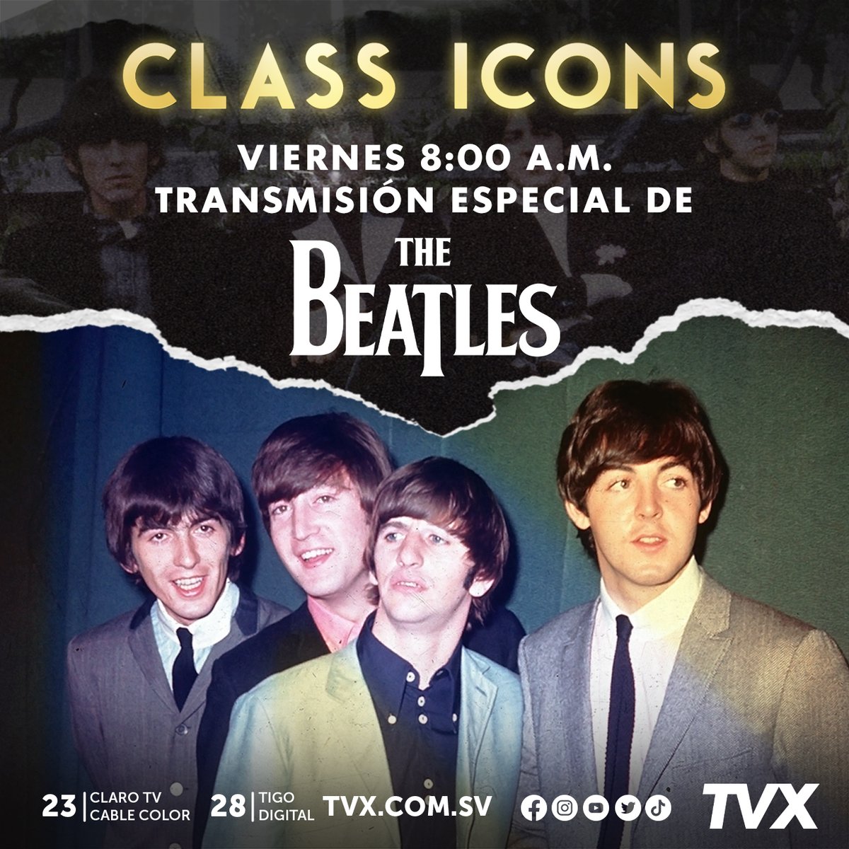 EncuentroTV_'s tweet photo. Disfruta este viernes del especial musical de The Beatles por #TVX en #ClassIcons 📷📷

#ClassIcons lun - Vie: 8:00 a.m. | #23ClaroTV - #CableColor l 28 #TigoDigital l https://t.co/Uf42Jm6BRJ| https://t.co/LuLGYV4pbt