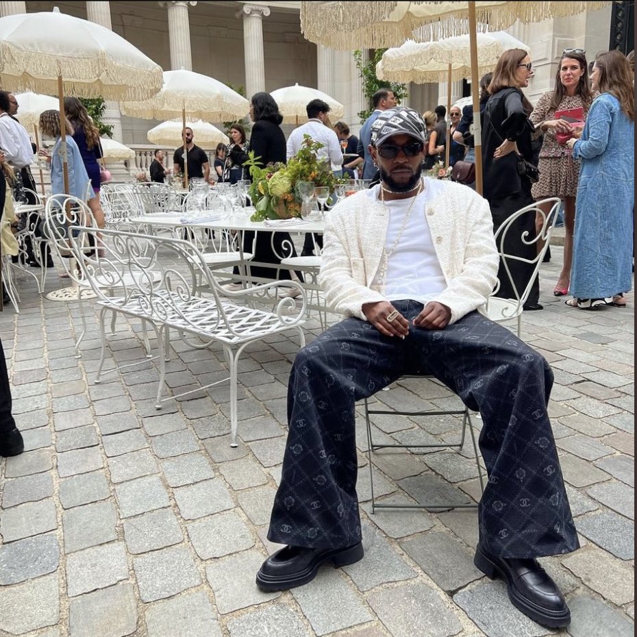 SAINT on X: Kendrick Lamar's outfit at Chanel's Fall 2023 Haute Couture  Show in Paris  / X