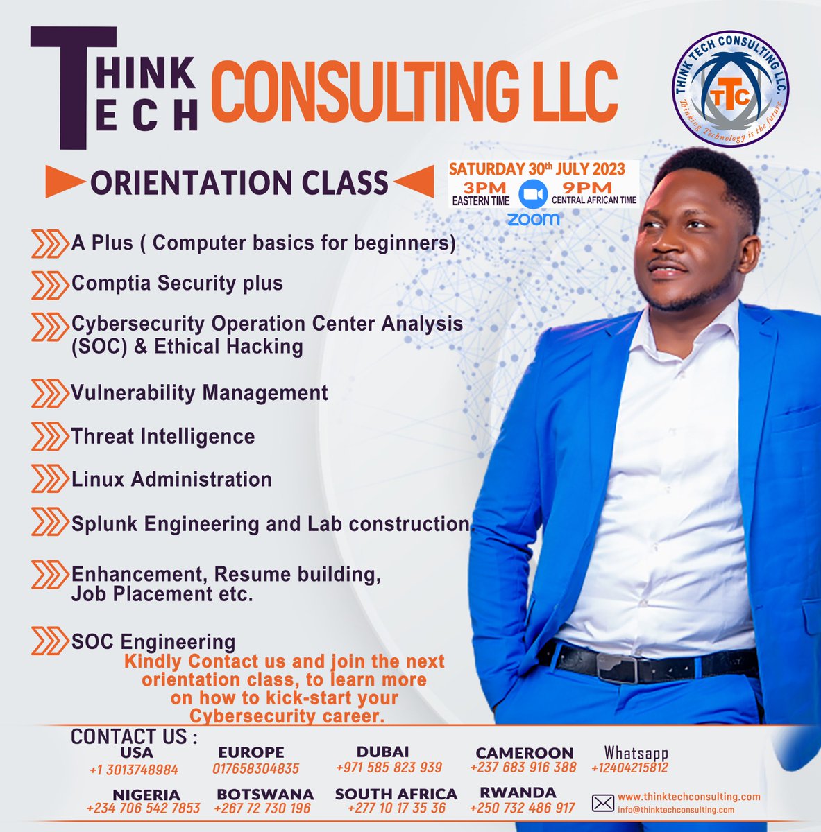 ThinkTechConsul's tweet image. We have trained more than 2000 students now working in top IT companies globally. We train everywhere in the world you just have to be connected to the internet. We&apos;re a leading training cybersecurity institution globally. Next orientation July 30th @ 3pm EST
