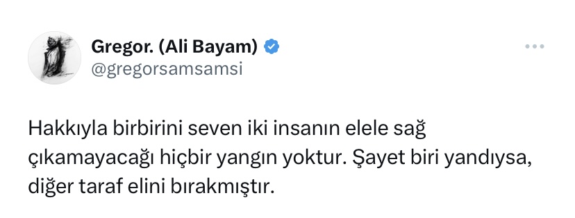 Bu Ali Cabbar mevzusu çok uzadı, bakın arkadaşlar; İnsan uğruna emek harcadığı şeyi sever ve insan sevdiği şey için emek harcar. Bir ilişkide çaba yoksa, seviyor olmak hiçbir şeyi değiştirmez. Eski Türk filmindeki o klişe, daima haklı olacak, emek aşktan daima büyüktür. Sevilen