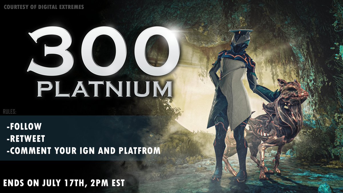 rikenz15's tweet photo. [Giveaway] 
Courtesy of @PlayWarframe

🔸Rules: 
-Follow
-Retweet 
-Comment your IGN and platfrom
-Ends July 17th, 2pm EST

#warframe  #fashionframe #warframecaptura #warframecommunity #giveaway https://t.co/O33TyKeGfw
