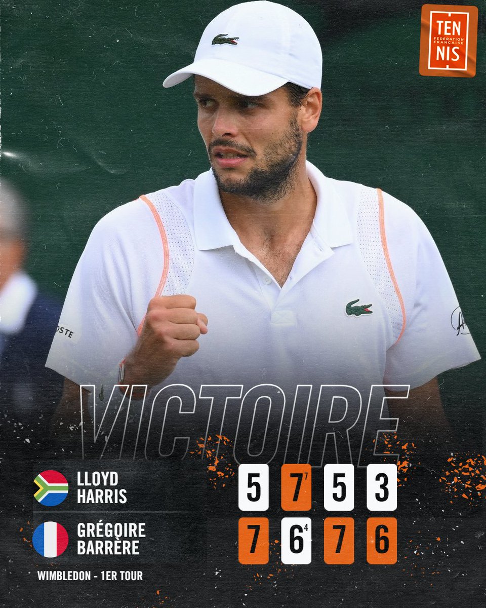 Barrère valide son ticket pour le second tour de Wimbledon 🇫🇷

#Wimbledon