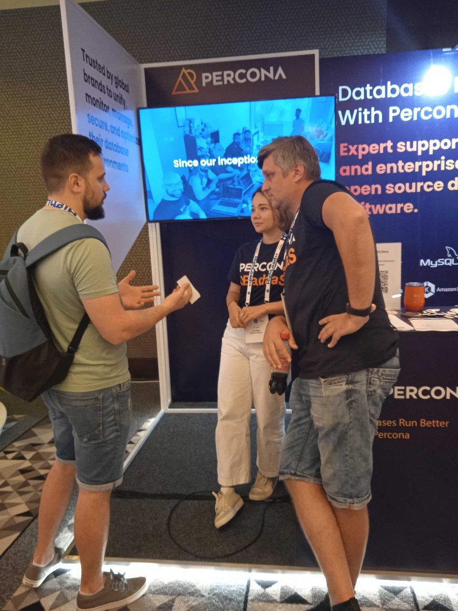 What a great time at Highload++ Serbia 2023 this week!

Thanks to everyone who came to hear our founder <a href="/PeterZaitsev/">Peter Zaitsev</a> talk about going from a #database in container to #DBaaS on #Kubernetes - and everyone who stopped by our booth to talk with our #OpenSource experts!