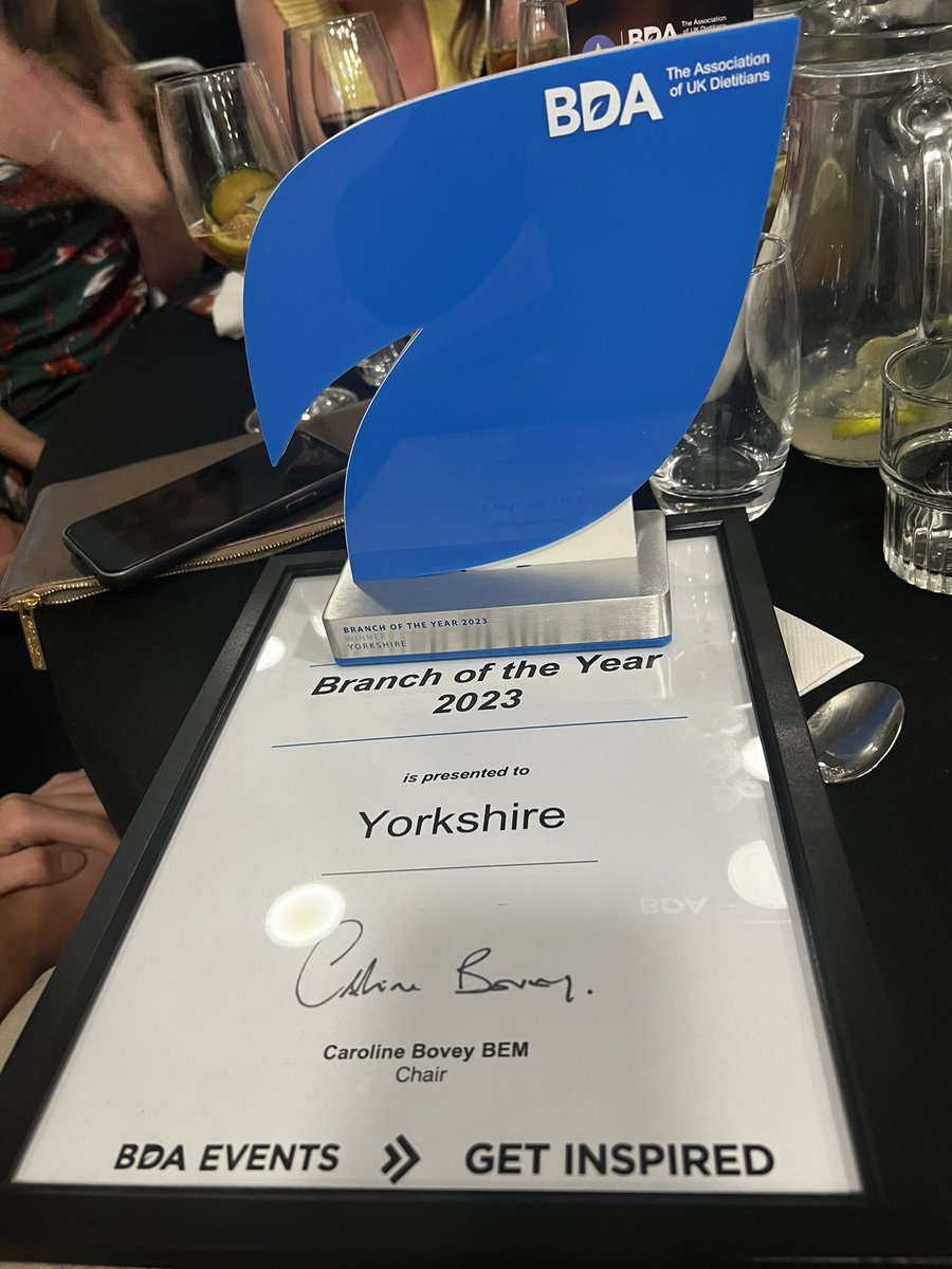 Absolutely overwhelmed and delighted to have won Branch of the Year!! Big thanks to all of our Commitee for their hard work this year 🥳🥳! 
<a href="/BDAyorkshire/">BDA Yorkshire Branch</a> <a href="/BDA_Dietitians/">British Dietetic Association</a> <a href="/BDAStudentYB/">Students of BDA Yorkshire</a> <a href="/SofieC28/">Sophie Craven</a>