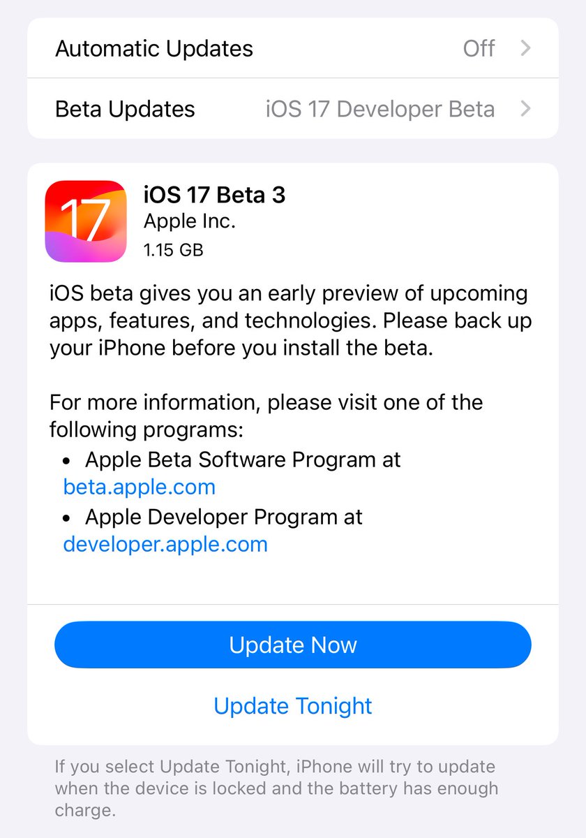 BrandonButch's tweet photo. iOS 17 Beta 3 has been released!

Video coming soon.. https://t.co/kAzwWZAgcn