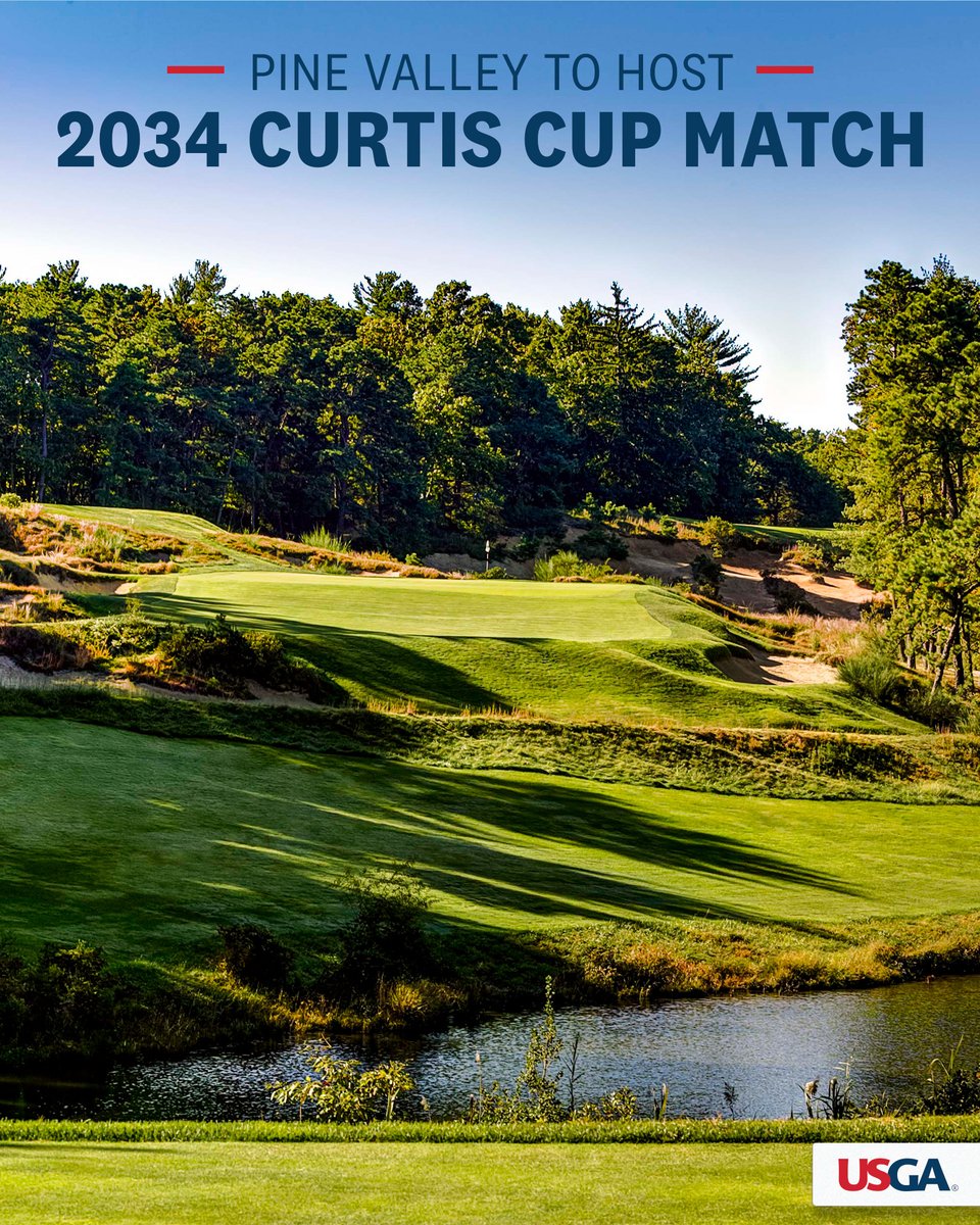 Headed to Pine Valley for the first time since 1985 🌲 The course has previously hosted two Walker Cups and will welcome the @CurtisCup in 2034.