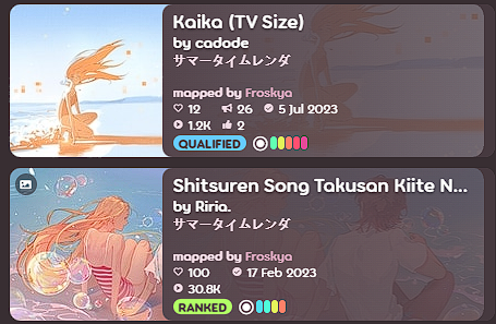 Finally! 🥳
You should watch Summertime Render if you haven't yet. Check out these beautiful songs! ✨

TYSM 💝 @marvollosu, <a href="/NevoPlaysGames/">Nevo</a>, <a href="/OsuSmoke/">Smoke</a>, Stack, StripedGoose, @nyantiaz, @FrecnuonnA, @stompy_osu, <a href="/FreezingAnimenz/">FreezingAnimenz</a>, <a href="/John67519260/">original3s</a>,  <a href="/boss47happy/">Pado</a>, <a href="/lucarioosu/">no.</a>