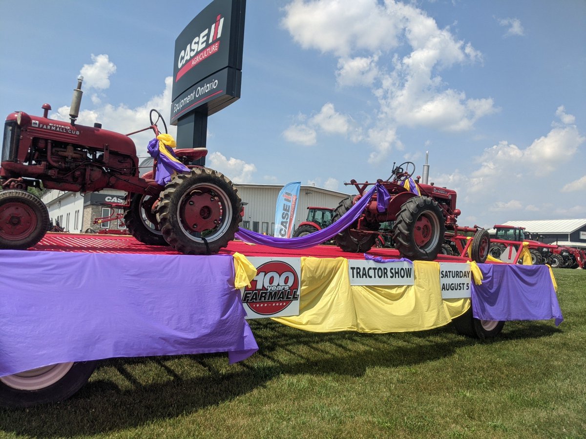 100 years of Farmall tractors  Celebrate @mildmaycarrickhomecoming Aug 5th #equipmentontario prizes and see us in the parade. many events that weekend
 #caseih.com to win a farmall
#brucecounty
#equipmentontario