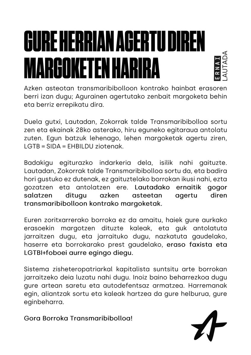 ernai_lautada's tweet photo. Ernai Lautadaren irakurketa Agurainen agertutako margoketen harira: https://t.co/yLxSjMBVLZ