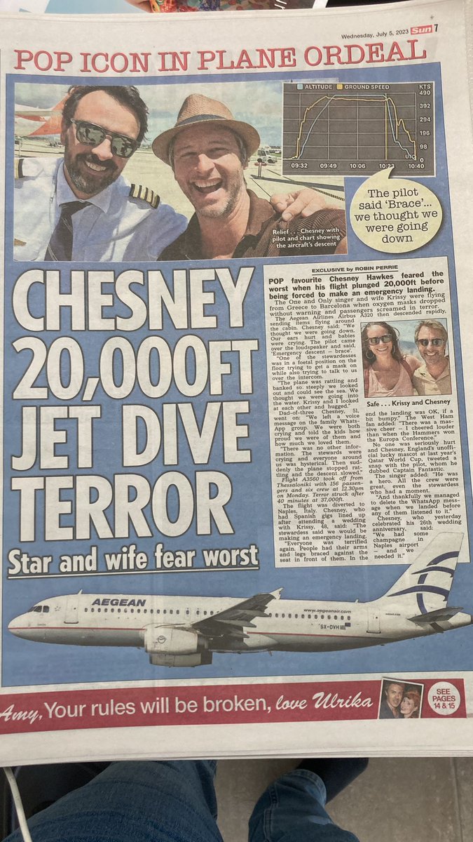 ChesneyHawkes's tweet photo. Thanks for the email we received as we landed @aegeanairlines I might have a few things to say! 
#scary #aegean #liveliness #hero #travel #family #love https://t.co/faG7oaUAKB