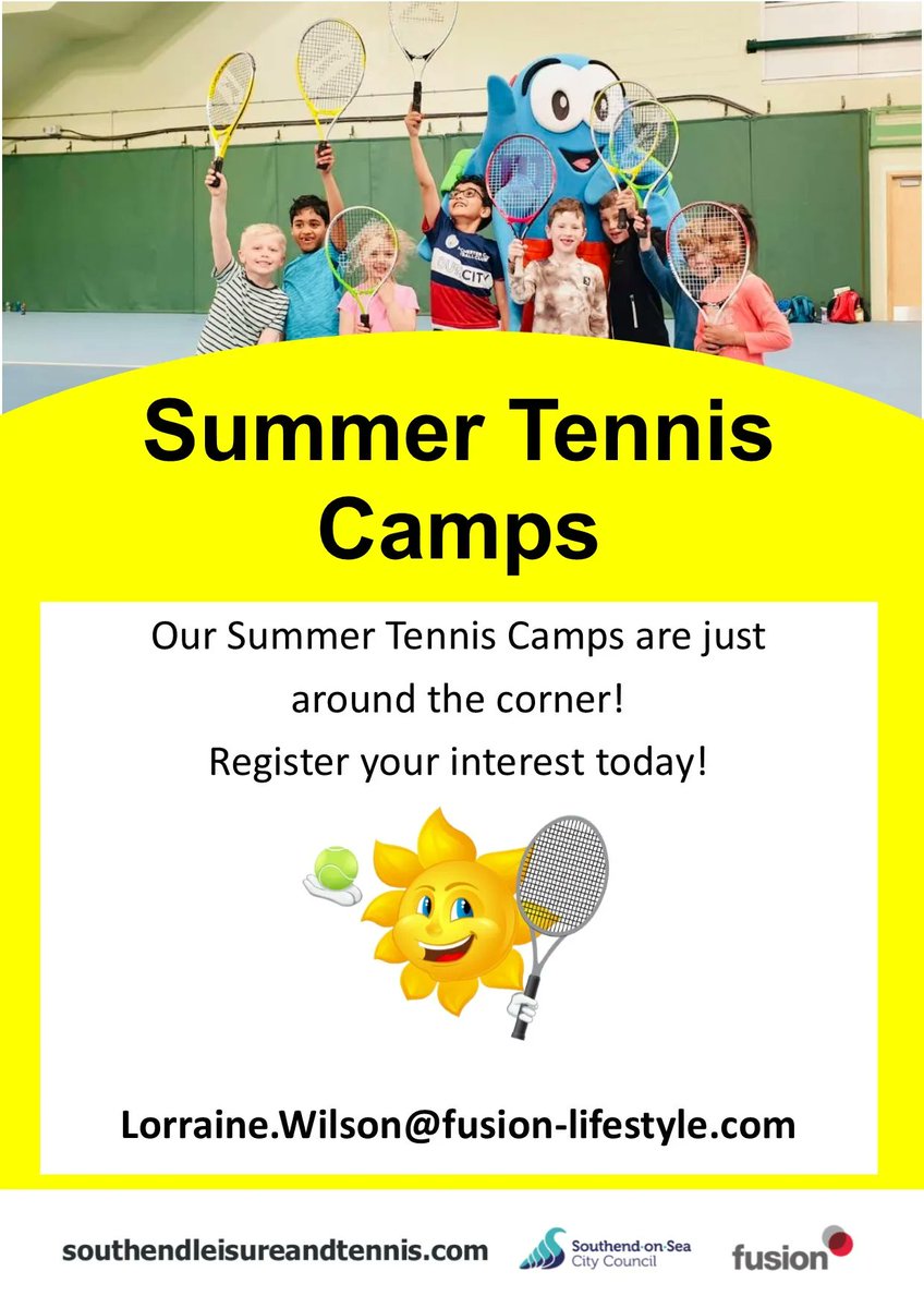 🎾 Summer Tennis Camps!
Register your interest in our Summer Tennis Camps today! Drop a message here:
Lorraine.Wilson@fusion-lifestyle.com