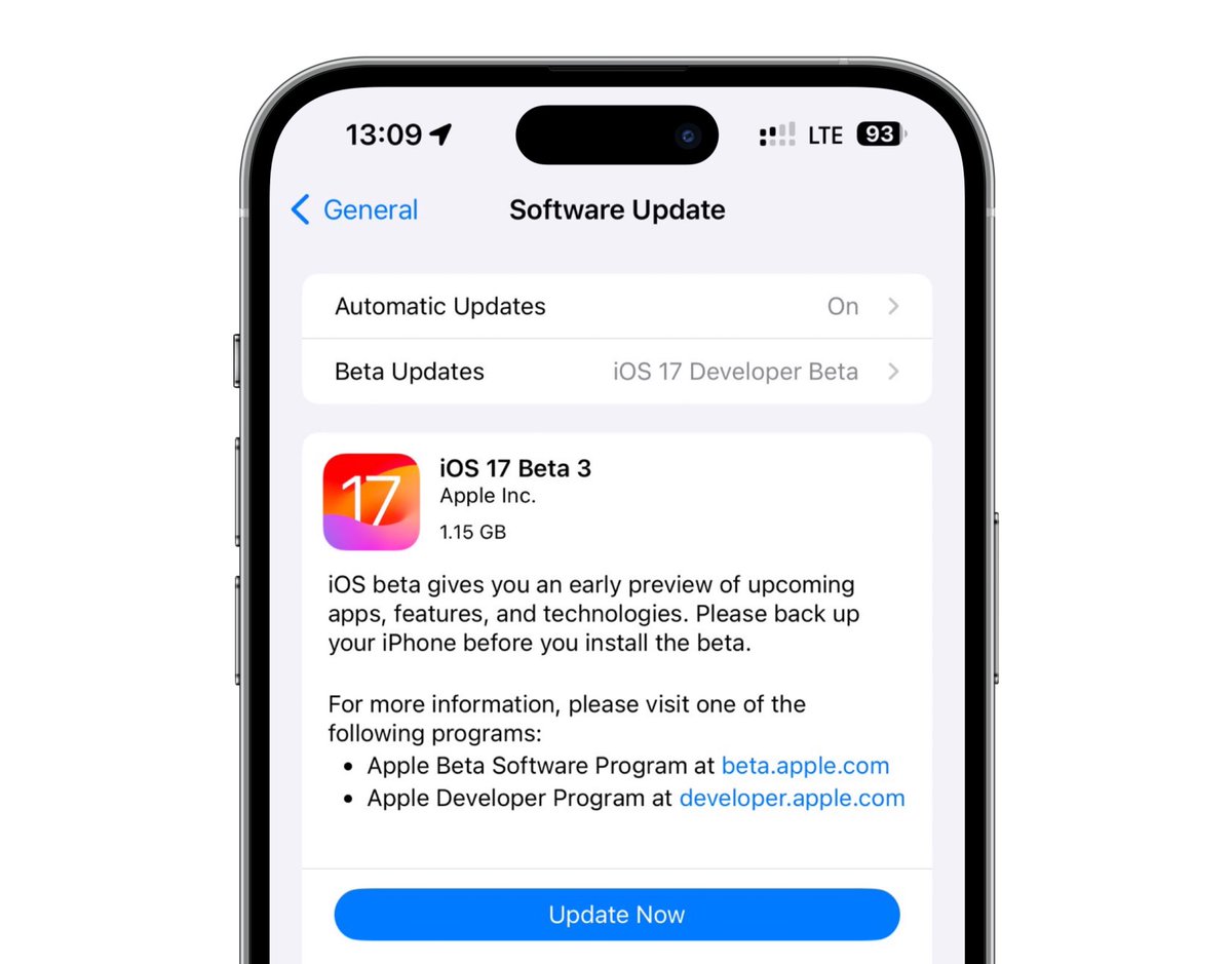 iOS 17 beta 3 is now available