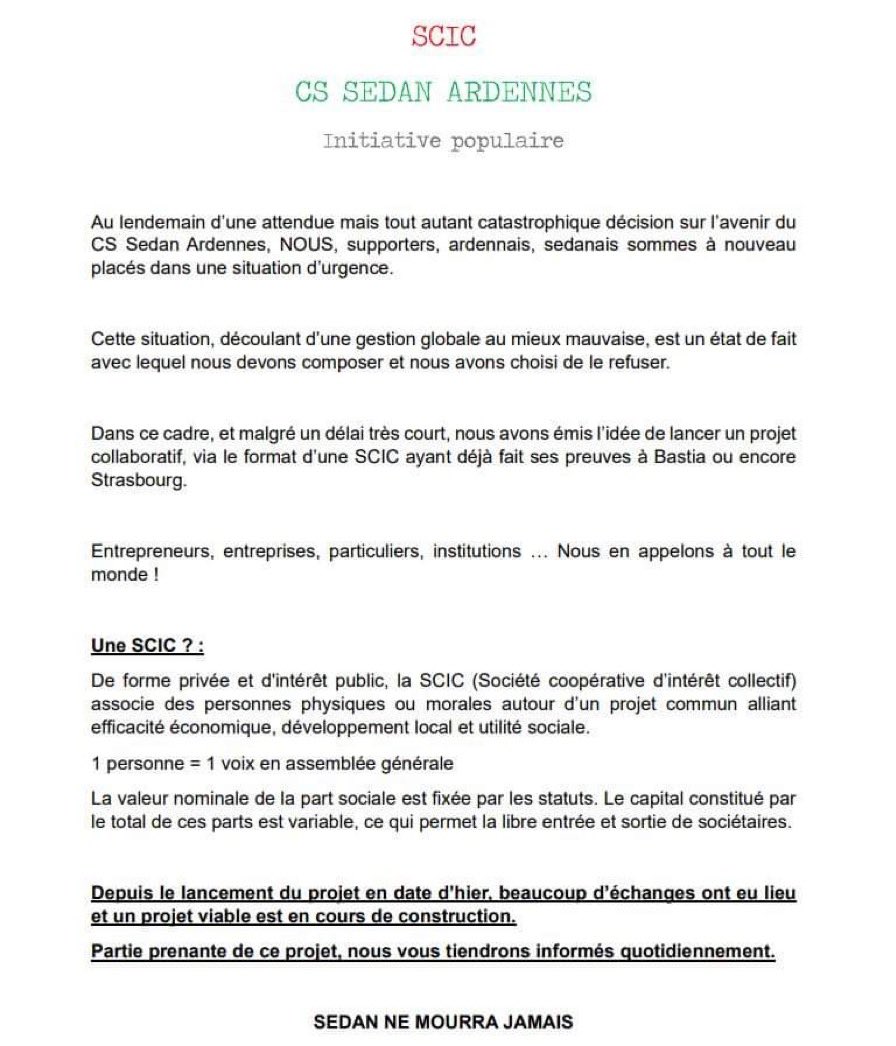 CSSA_actu's tweet image. Parce que le CS Sedan ne mourra jamais. 

Entrepreneurs, entreprises, institutions, particuliers ou quels qu’ils soient, c’est notre moment.