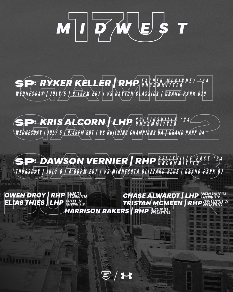 ExtremeEliteBB's tweet photo. 💪PITCHING ROTATION🔥

17U National &amp; Midwest head to Indianapolis for the Amateur Baseball Championships!

#winitright https://t.co/e6iJ3KnuuD