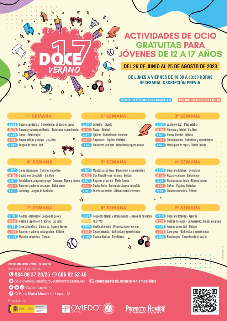 Hoy hemos tenido la primera sesión de ajedrez en el programa de ocio Doce17.

Siempre os recomendamos echar un vistazo al catálogo de actividades porque hay cosas muy chulas.

Nosotros nos volvemos a ver en agosto con otras dos sesiones (días 7 y 21):

conectaoviedo.es/ocio-y-tiempo-…