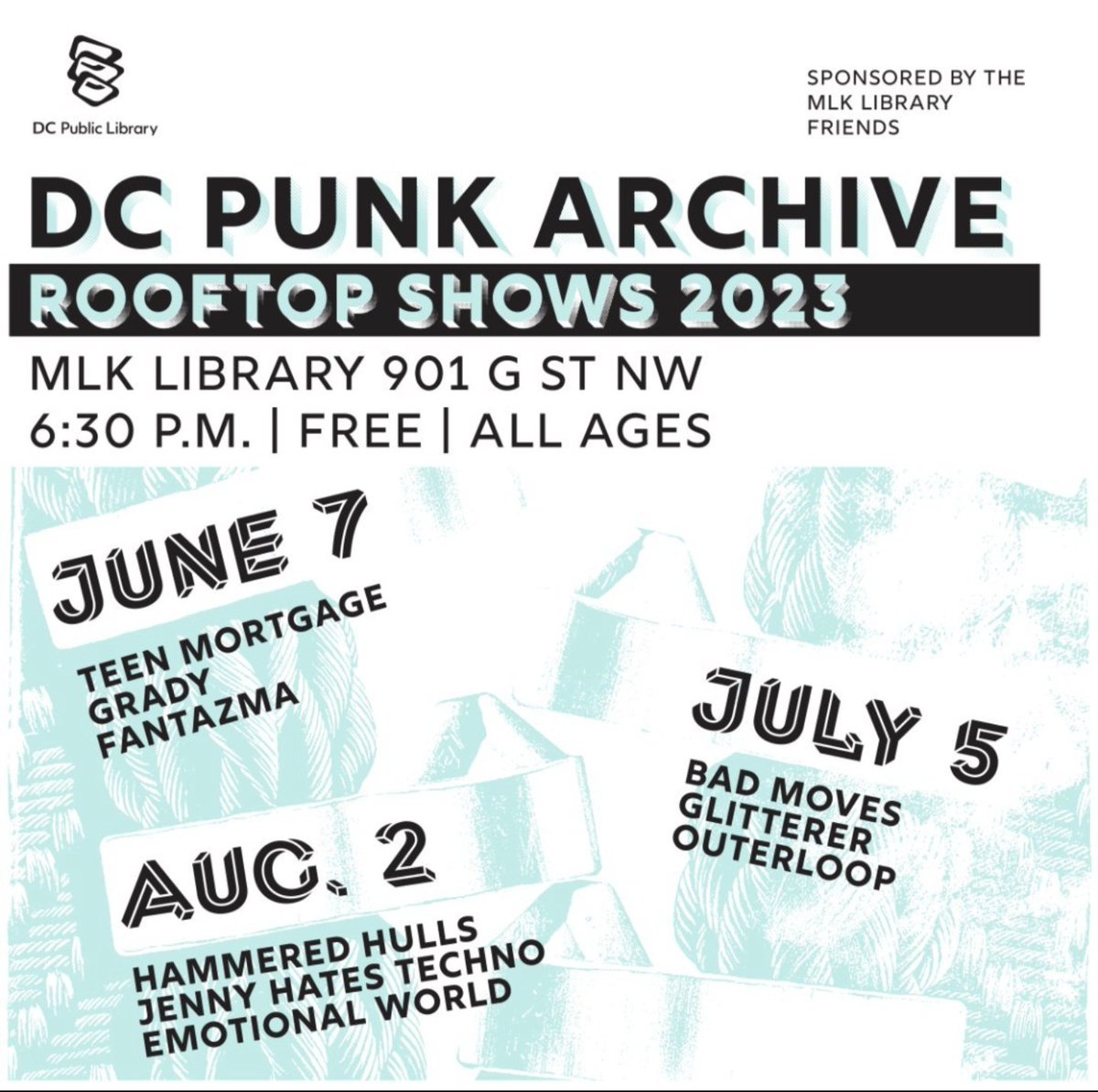 Happy Bad Moves at the DC Punk Archive's Rooftop Show Series Day! We're rockin the roof of MLK Library TONIGHT for FREE! Music starts at 6:30 and you don't wanna miss @outerloopNOVA or @glitterererer so turn up early! See you there! 📸: @alecpugliese