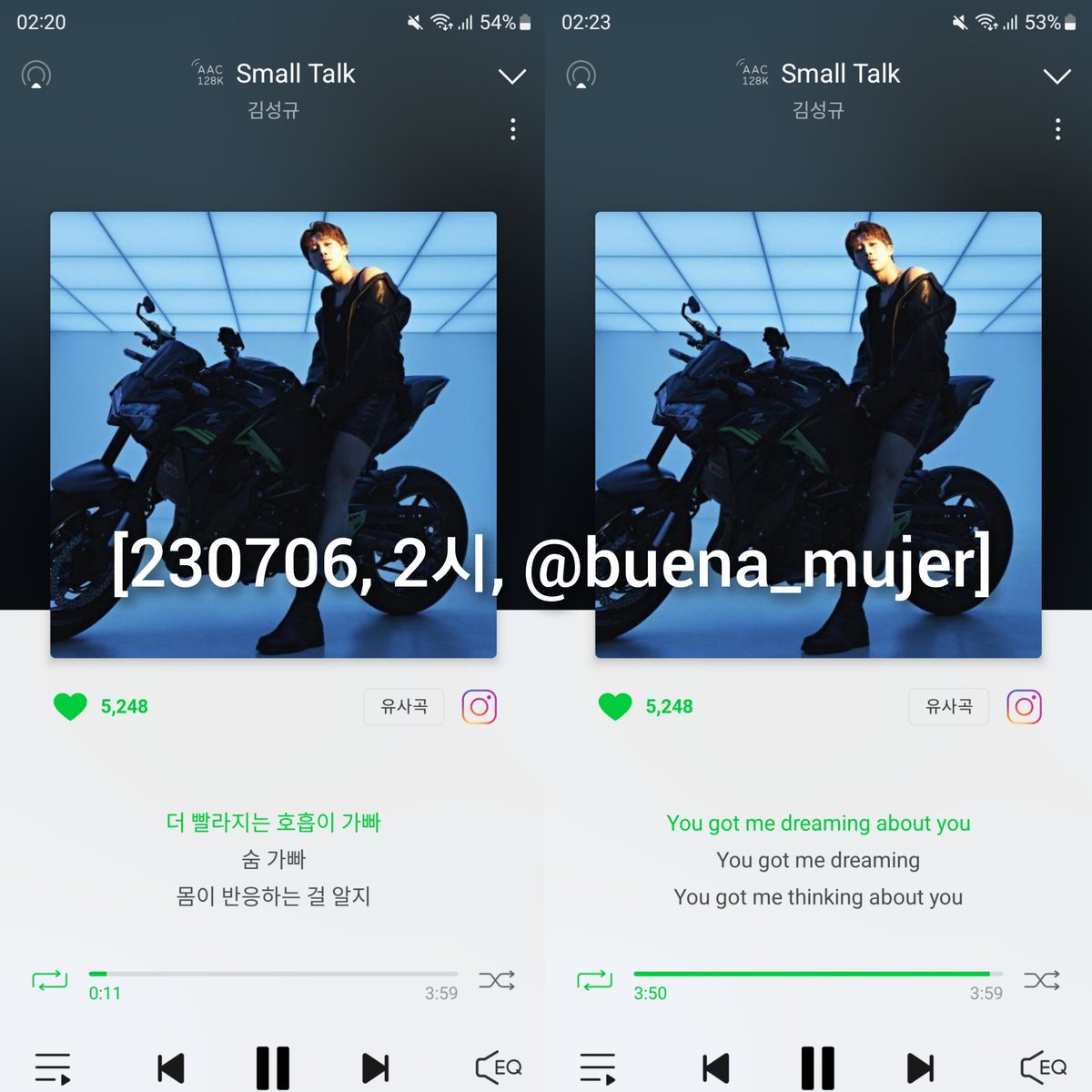 buenabuenobien's tweet photo. @KSK_official #SmallTalk_Streaming 
[230706, 2시, @buena_mujer, 155회차] https://t.co/oE8Y4MF1K2