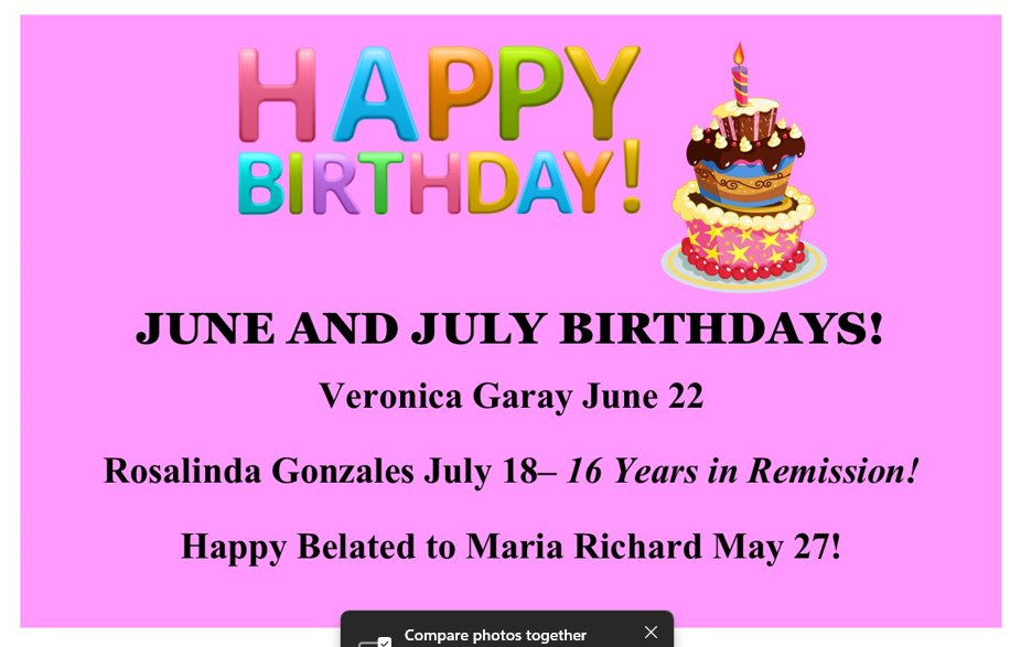 SLEW Cancer Wellness Center (@slewcwc) on Twitter photo We hope everybody had a great 4th of July holiday!
Help us say 'Happy Birthday' to a few <a href="/SlewCWC/">SLEW Cancer Wellness Center</a> clients! We hope their special day is/was a good one! We hope everybody had a great 4th of July holiday!
Help us say 'Happy Birthday' to a few <a href="/SlewCWC/">SLEW Cancer Wellness Center</a> clients! We hope their special day is/was a good one!