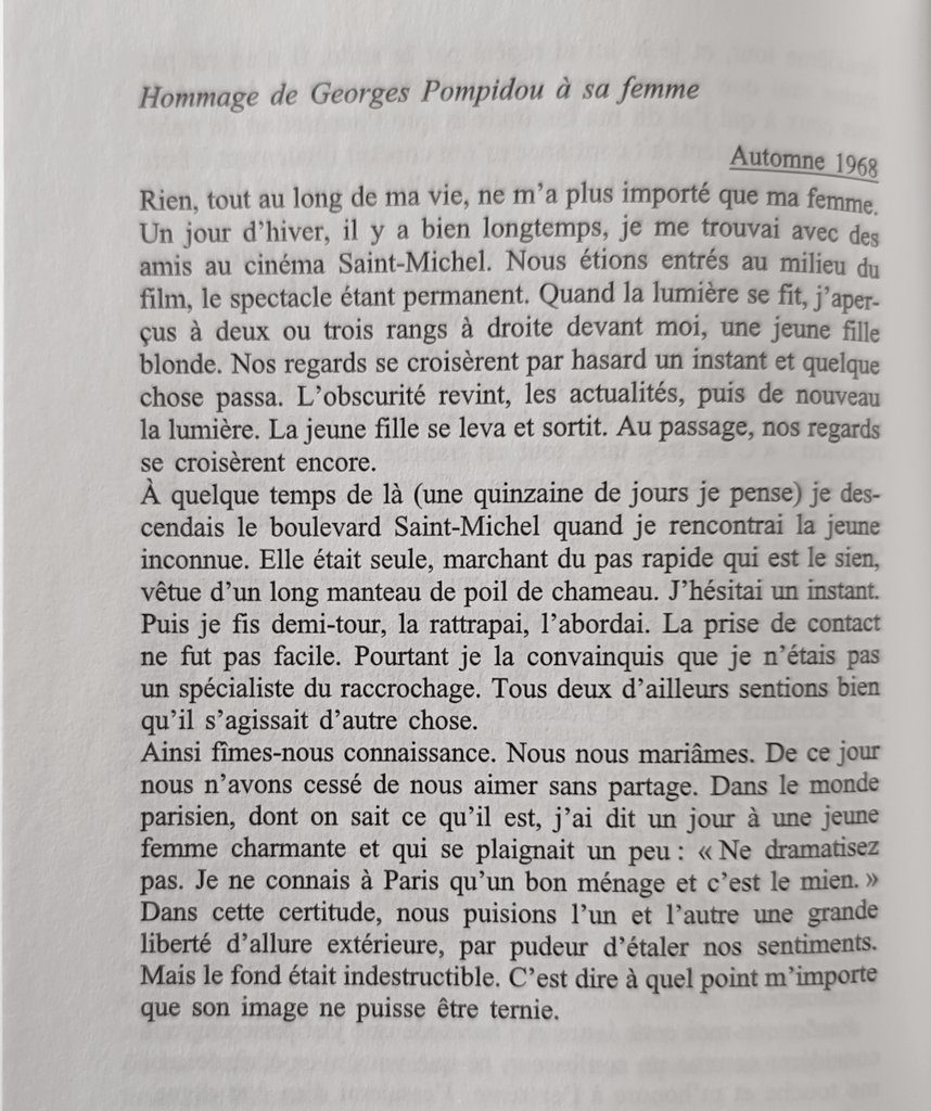 BenjaminRandow's tweet photo. Georges Pompidou, né le 5 juillet 1911, raconte les circonstances de sa rencontre avec celle qui allait devenir son épouse. https://t.co/sQGx1ZzaWl