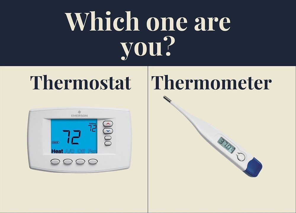 What kind of a leader or teacher are you? Are you a thermometer or a thermostat? What does it mean to be a thermostat and not a thermometer?
#discoveryourwhy! @DrNoelSpeaks #innovativeschoolsummit @cnmi_pss 
@AccuTrainK12 
 
photo credits to the owner (CCTO)