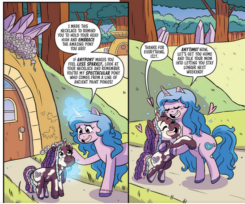 TurklesonTia's tweet photo. #mlpspoilers omg, this comic was so good. You really feel Violette's pain trying in vain to be 'normal'. I'm so happy to see her have such a strong and loving support system. Thank you @MizTeeFranklin You knocked it out of the park once again. https://t.co/AFGkqryISm