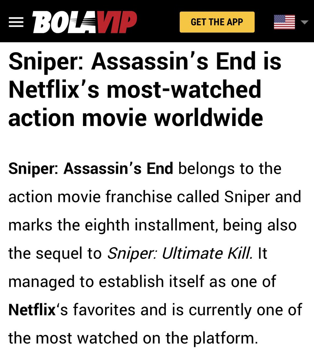 CollinsChadM's tweet image. Thx for the @SniperFilms ink, @bolavipus 🎯🫡🏆

#SNIPERAssassinsEnd the Most Watched action movie in the 🌎 on #Netflix thx to you all - salute soldiers! 

@RyRobbins @mjonssonactor @akimotooo726 @SonyPicsHomeEnt @sashapiltsin 

🖊️ @pinheiroariadna 

bolavip.com/en/offside/net…