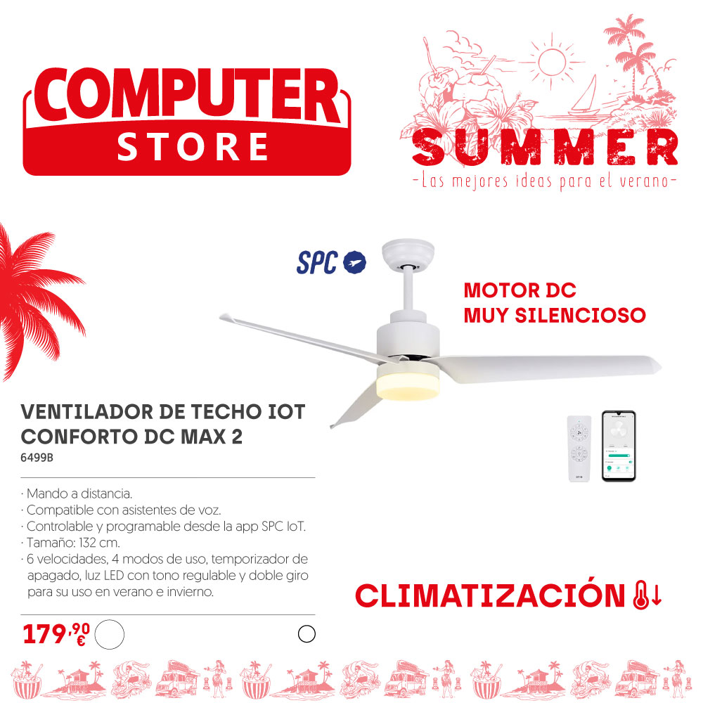 icomputerstore's tweet photo. Si aún no estás de vacaciones.....tenemos la solución perfecta para tu día a día!
Vente a vernos y descubre el fantástico 🌬️ventilador de techo @spc_spain !
Disponible en tu tienda de informática #ComputerStore o en 🛒https://t.co/g40y0rA8yr
#tech #iOT #YoComproEnComputerStore https://t.co/ZFOkbt1a16