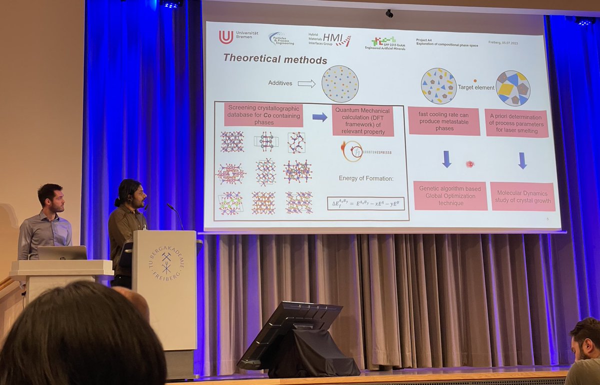 hmi_group's tweet photo. @I_Krishnanjan and Manuel Vollbrecht impressing the audience at the plenary meeting of the Priority Programme 2315 in Freiberg, Saxony. Great progress understanding how to recover valuable elements from metallurgical slags. https://t.co/IWhAfvDYRJ