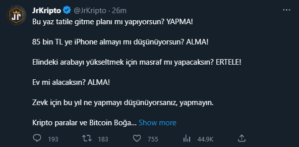 ibrahimklczb's tweet photo. Bu @JrKripto Yüzsüzlükte sınır tanımıyor. Karakter yoksunu bu insan hepinizi dolandırır. Daha önce yüzlerce insanı dolandırdığı floodlar paylaştım.

Hala bu adamı şu RT'lediğim tweetin hemen hemen aynısını atıyor olmasına rağmen takip edenler varsa, diyecek söz bulamıyorum. https://t.co/IHRbCe6V6s