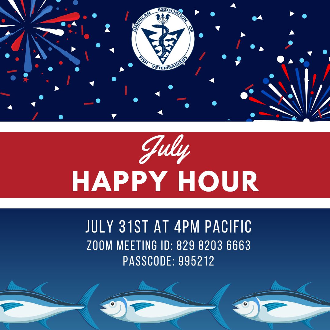 fishvets's tweet photo. Mark your calendars for our next virtual Happy Hour on July 31st! 🍹🐠 We hope to see you and your drink of choice there! https://t.co/UdTkD4Ey9r