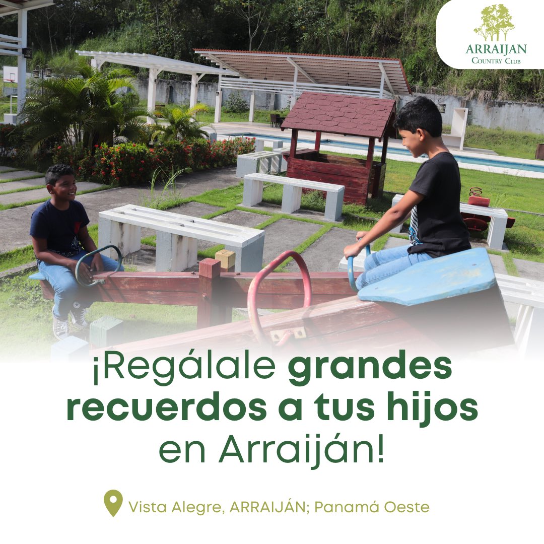 🎁👪 ¡Regálale grandes recuerdos a tu hijo! 🌟 Disfruta junto a él de momentos inolvidables en nuestro Proyecto Arraiján Country Club 🏡🌳 donde podrán explorar y divertirse en nuestras hermosas zonas sociales. 

Comunícate con nosotros al: 

📱 (507) 6379 - 4280 
💻