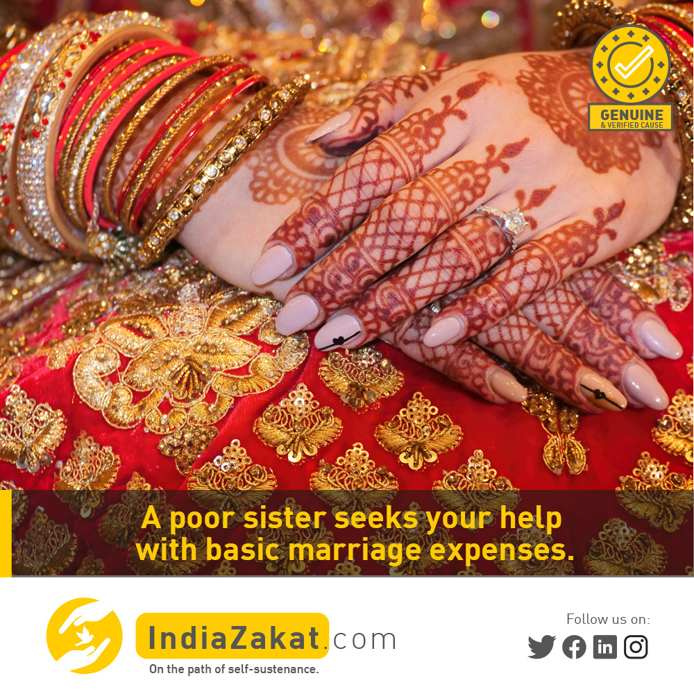Sister Zulekha Shaikh has faced countless challenges throughout her life. Her parents have done everything within their means to provide for their family. Your contribution to this Nikah fundraiser will enable her to start a new life.

Donate today at indiazakat.com/Campaign/12804