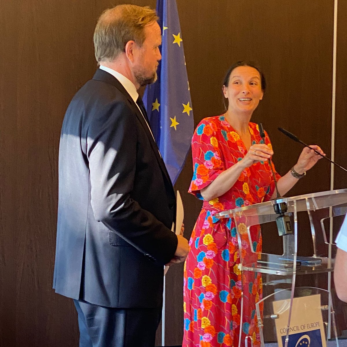 strasdiplomacy's tweet photo. 🇺🇳 Retour photo de la 1ère édition du #CoEMoN organisé par @RepFranceCdE au @coe à #Strasbourg! En collaboration avec @strasdiplomacy et @CinupParis. Avec le soutien de @francediplo et des partenaires du #contratTriennal : @Prefet67, @regiongrandest, @toutelalsace et @strasbourg. https://t.co/JFL1pQBLID