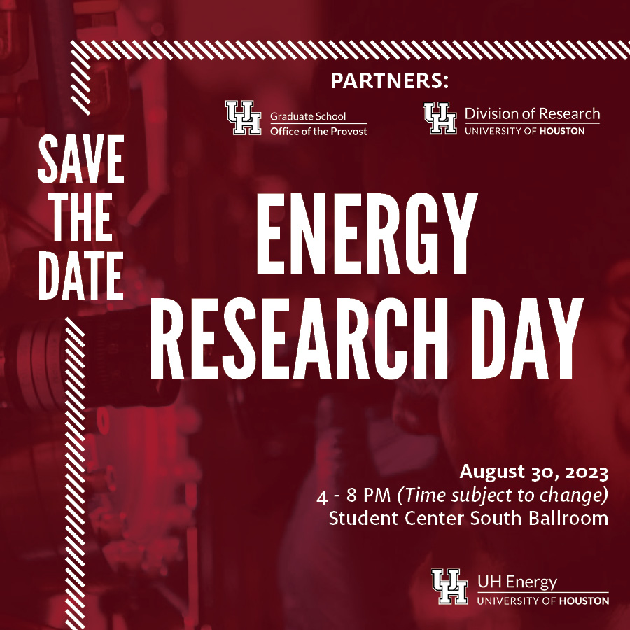 Post-grad #coogs involved in outstanding energy-related research are encouraged to present during Energy Research Day on Aug. 30! This showcase provides outstanding ideation &amp; networking opportunities. DEADLINE: 11:59 P.M. TONIGHT!

Interested? REGISTER: forms.office.com/r/CvSqhgWaWS