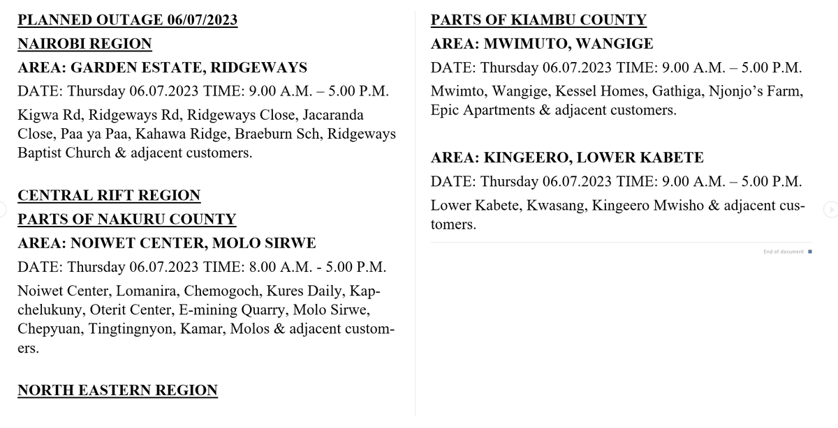 Hello. The following areas will be affected by scheduled maintenance tomorrow 06.07. 2023. ^DO