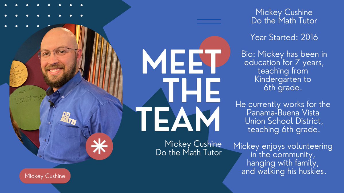 📺Meet Mickey!🎬He's been tutoring with us since 2016, and we can't wait to show you what he's been up to in our new #MathintheRealWorld segments coming this fall!