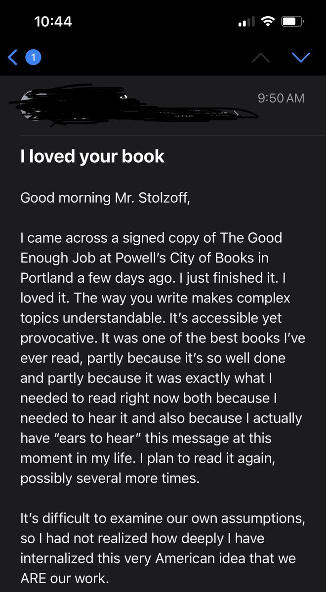 SimoneStolzoff's tweet photo. The coolest part of writing a book is getting emails like this. https://t.co/zR2TmPigvK