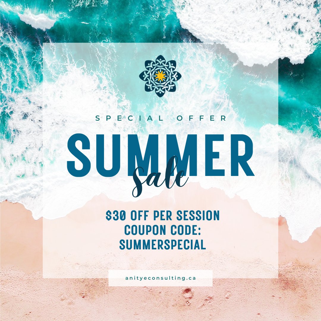 AnityeConsult's tweet image. Time for a summer special! Get $30 off any session using the coupon code SUMMERSPECIAL.

Book today! anityeconsulting.as.me

#emotioncode #emotioncodepractitioner