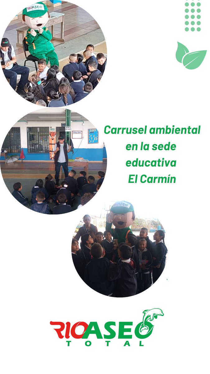 RioaseoTotal's tweet photo. La felicidad de compartir conocimiento con  nuestros niños , el día de hoy realizamos capacitación en la sede  educativa El Carmín https://t.co/RPk67yaOf9
