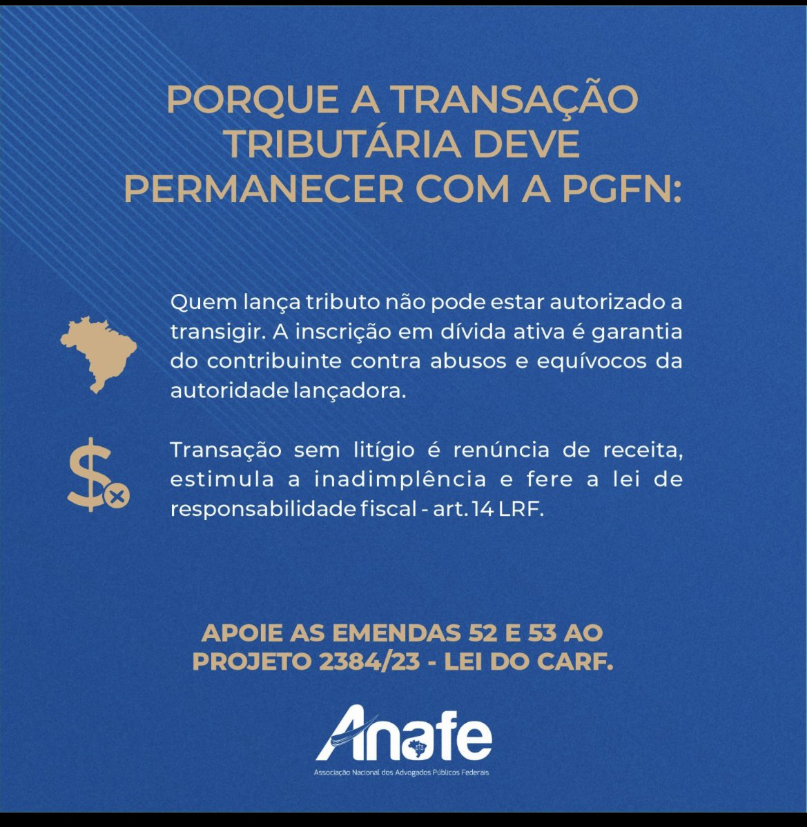 jvmspinto's tweet photo. @betopereirams 

Prezado Relator, 

Apoie as Emendas 52 e 53 ao Projeto de Lei 2.384/23… a Advocacia Pública Federal agradece! https://t.co/1yrtt7YUGd
