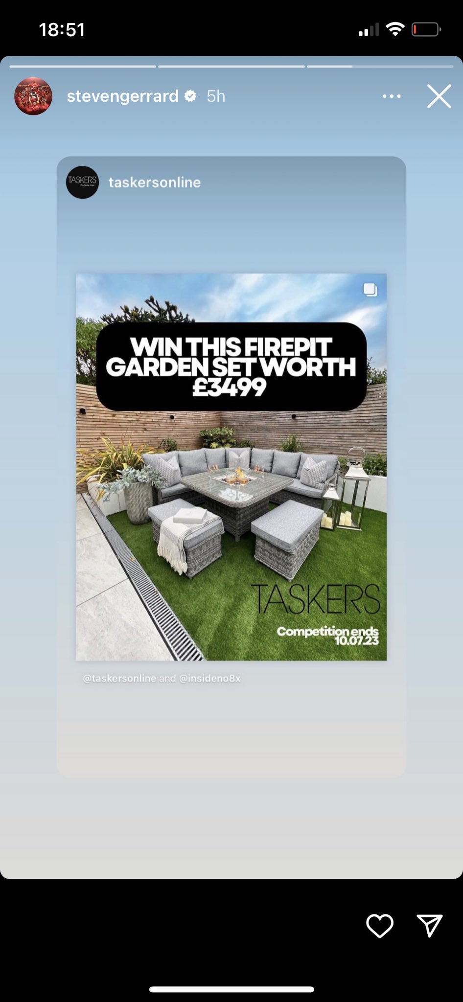 Daniel Smith on Twitter "Gerrard’s trying to win garden furniture from