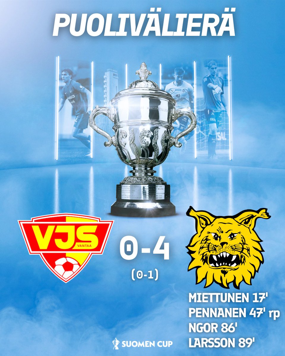 Peräti 2883 katsojaa todistaa VJS:n ja Ilveksen välistä Suomen Cupin ottelua! VJS:n komea, 1. kierrokselta alkanut, cup-taival tulee päätökseensä, kun Ilves marssii välieriin.

Kotijoukkueen pelit jatkuvat vielä Regions' Cupissa.

#SuomenCup 🇫🇮🏆
