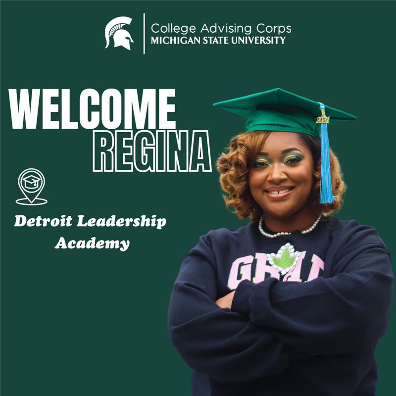 msu_cac's tweet photo. Our next incoming Adviser is Regina DeLoach (Elementary Education '23), who will be serving at Detroit Leadership Academy! Regina's highly involved college experience has prepared her to be an excellent mentor for students, and she is #InspiredToServe to make an impact! https://t.co/qo7cZHhBmI